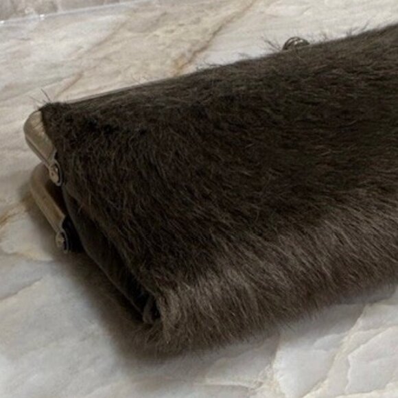 Hobo Lauren Leather & Calf Hair Clutch Wallet w/Dust Bag Brown Rare HTF - Picture 11 of 13